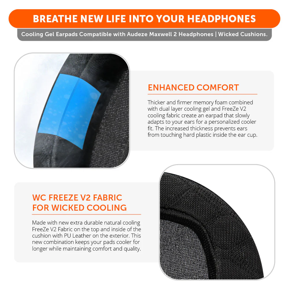 Audeze Maxwell 2 Cooling Gel Earpads – WC FreeZe Maxwell 2 - Image 4