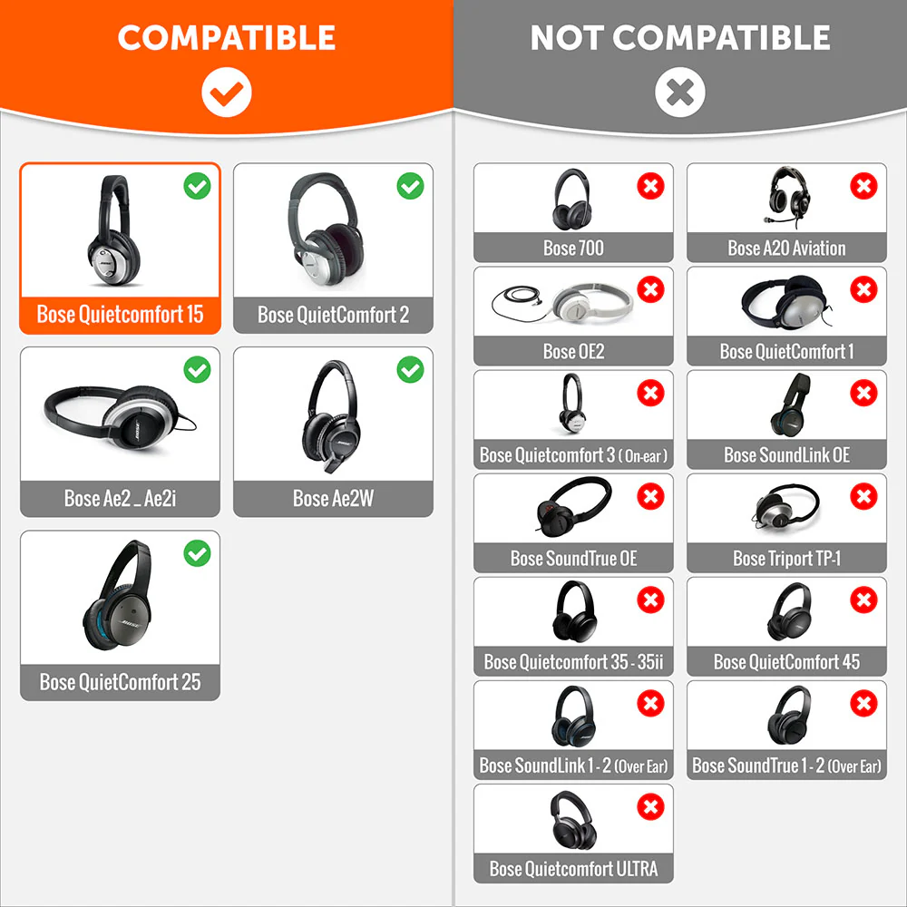 Replacement Earpads For Bose QC15 Headphones - Image 13