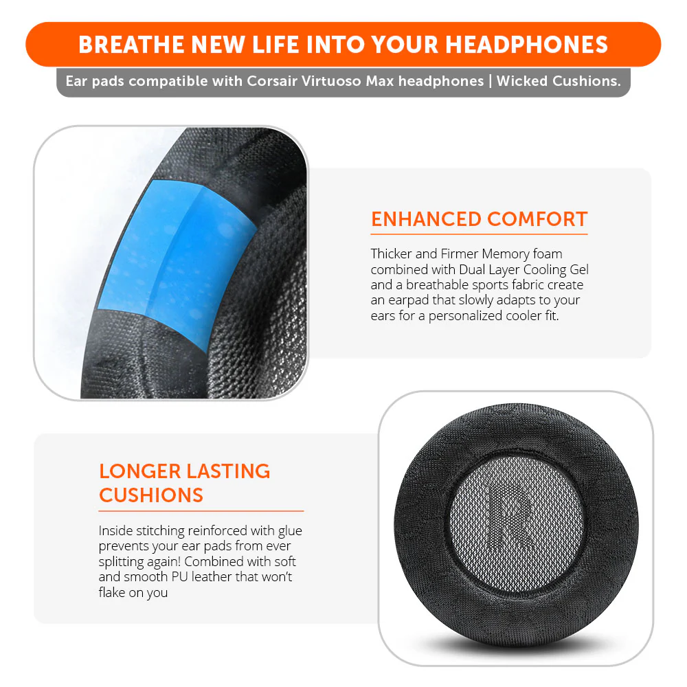 Corsair Virtuoso Max Cooling Gel Earpads - WC FreeZe Virtuoso Max - Image 3