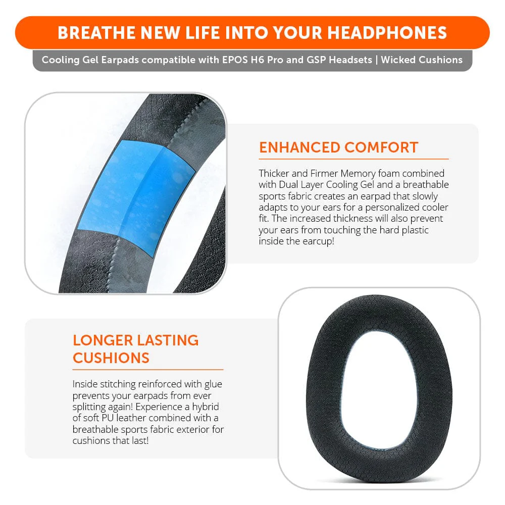 EPOS H6 Pro & GSP Headset Earpads - WC FreeZe Cooling Gel - Image 9
