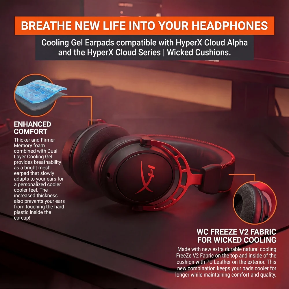 HyperX Cloud Cooling Gel Earpads - WC FreeZe V2 Cloud - Image 2