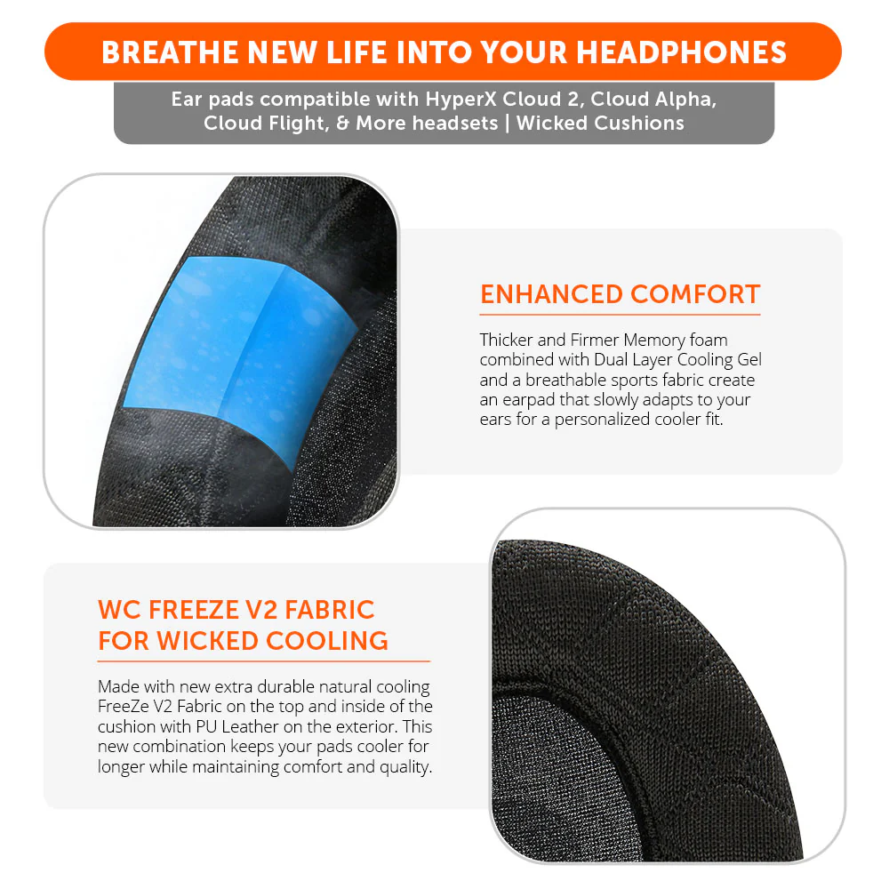HyperX Cloud Cooling Gel Earpads - WC FreeZe V2 Cloud - Image 24