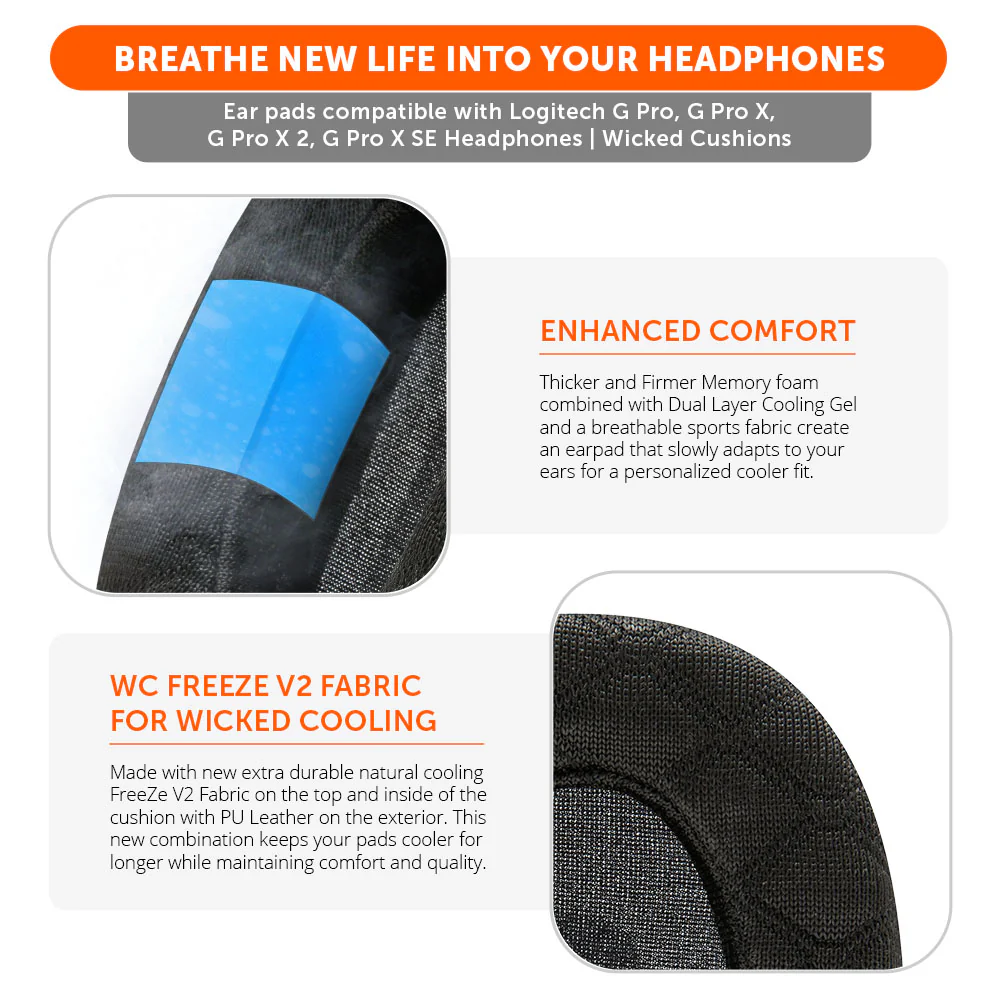 Logitech G Pro X Cooling Gel Earpads - WC FreeZe V2 G Pro X - Image 21