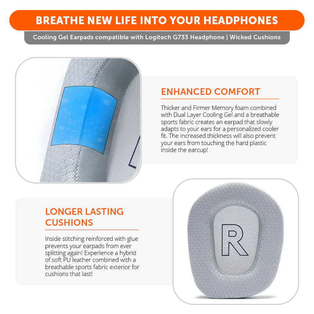 Logitech G733 Earpads - WC FreeZe Cooling Gel - Image 10