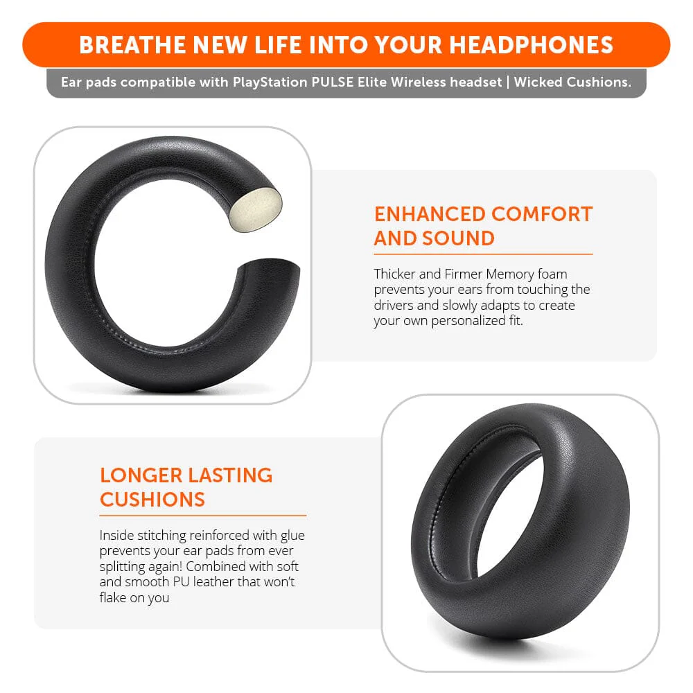 PlayStation Pulse Elite PU Leather Earpads - WC PadZ Pulse Elite - Image 3