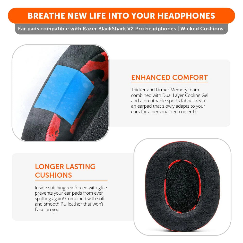 Razer Blackshark V2 Pro Earpads - WC FreeZe Cooling Gel (PRE 2023 model) - Image 15