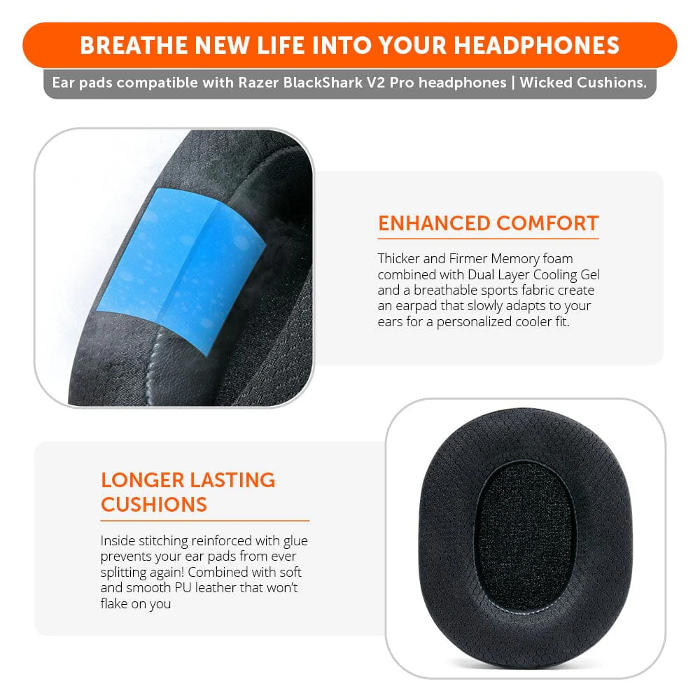 Razer Blackshark V2 Pro Earpads - WC FreeZe Cooling Gel (PRE 2023 model) - Image 3