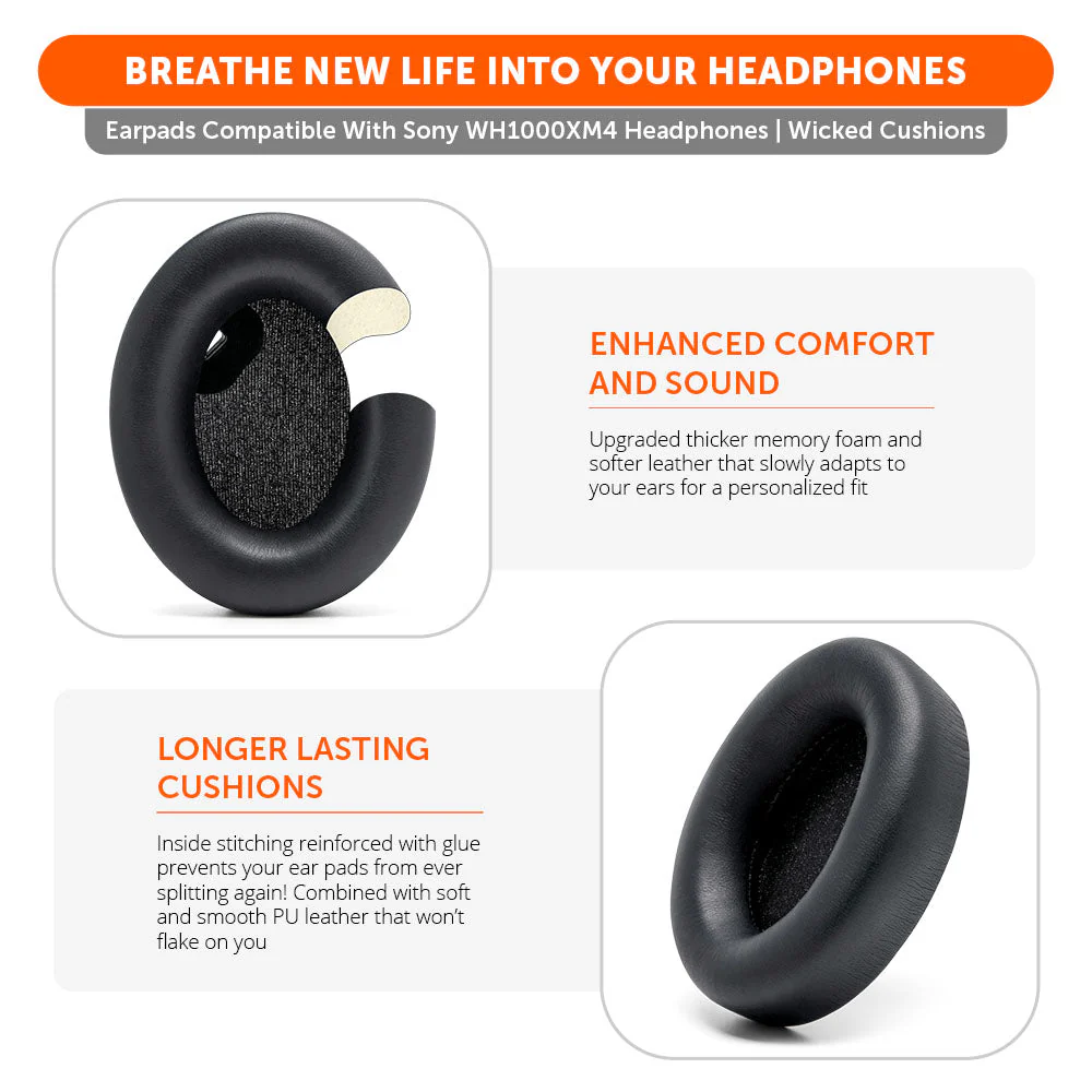 Replacement Ear Pads For Sony WH1000XM4 Over-Ear Headphones - Image 4