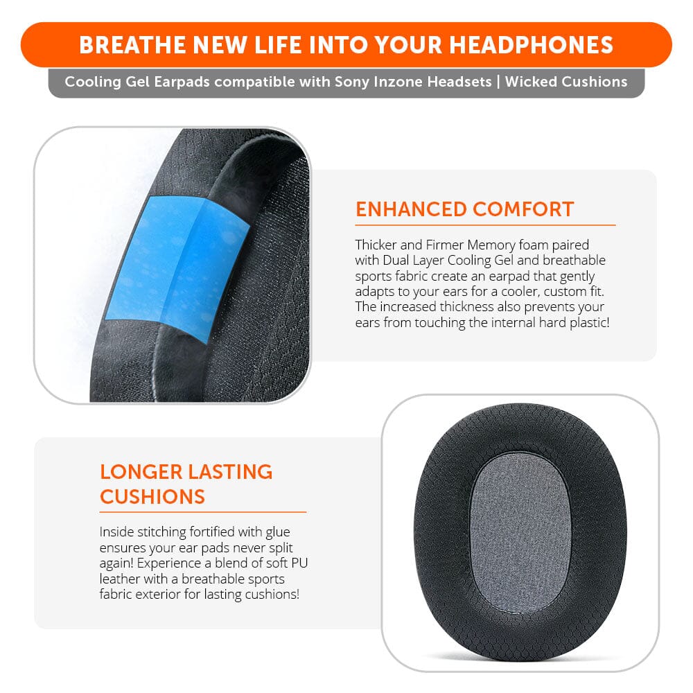 Sony Inzone H9 Earpads - WC FreeZe Cooling Gel - Image 3