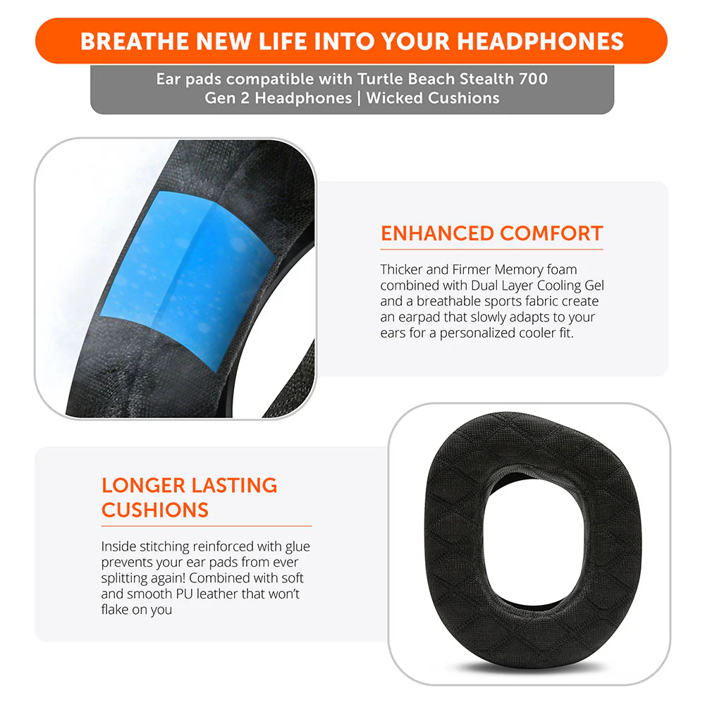 Turtle Beach Stealth 700 Gen 2 Cooling Gel Earpads – WC FreeZe V2 Stealth 700 Gen 2 - Image 15
