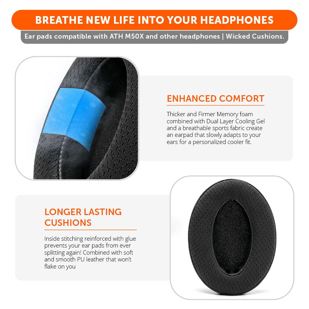 WC FreeZe - Hybrid Cooling Gel Infused Ear Pads for ATH M50X - Image 3