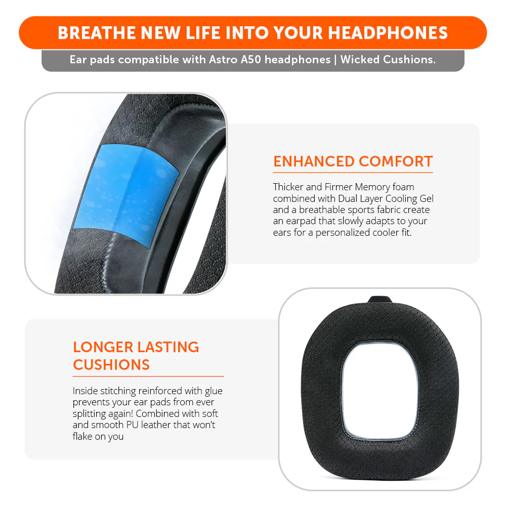 Astro A50 Headband & Earpad Upgrade Kit – WC Mod Kit A50 - Image 3